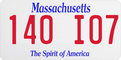 MA license plate 140IO7