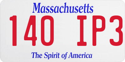 MA license plate 140IP3