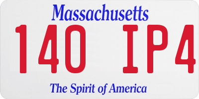 MA license plate 140IP4
