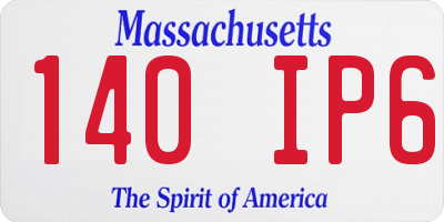MA license plate 140IP6