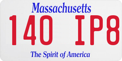 MA license plate 140IP8