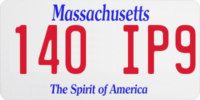 MA license plate 140IP9