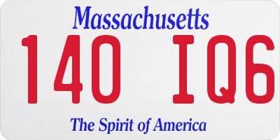 MA license plate 140IQ6