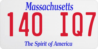 MA license plate 140IQ7