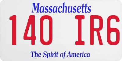 MA license plate 140IR6