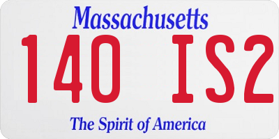 MA license plate 140IS2