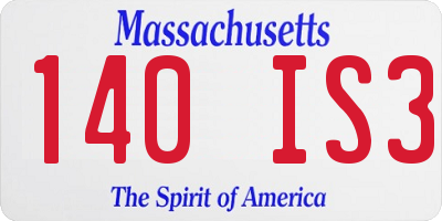 MA license plate 140IS3