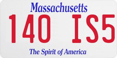 MA license plate 140IS5