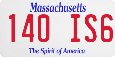 MA license plate 140IS6