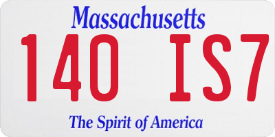 MA license plate 140IS7