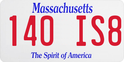 MA license plate 140IS8