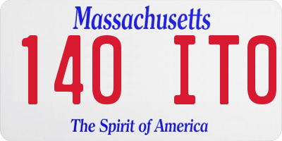 MA license plate 140IT0