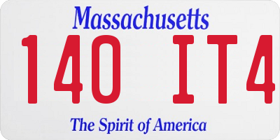 MA license plate 140IT4
