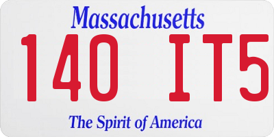 MA license plate 140IT5