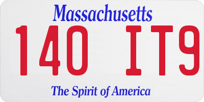 MA license plate 140IT9