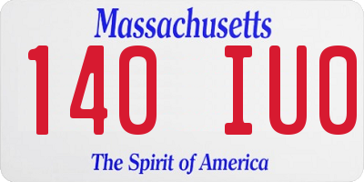MA license plate 140IU0