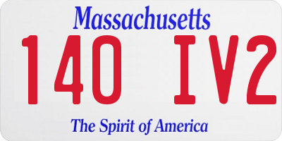 MA license plate 140IV2