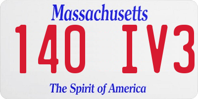 MA license plate 140IV3