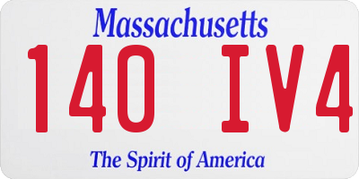 MA license plate 140IV4