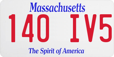 MA license plate 140IV5