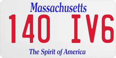MA license plate 140IV6