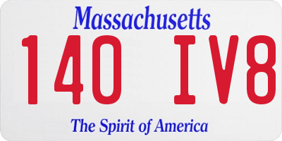 MA license plate 140IV8