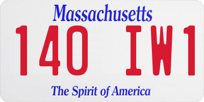 MA license plate 140IW1