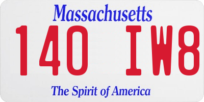MA license plate 140IW8