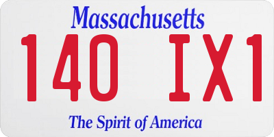 MA license plate 140IX1