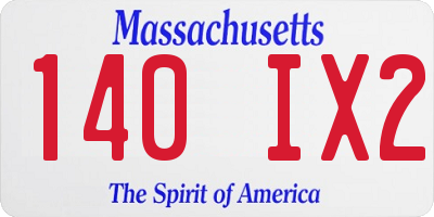 MA license plate 140IX2