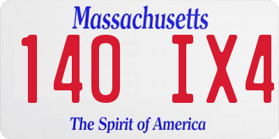 MA license plate 140IX4