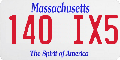 MA license plate 140IX5