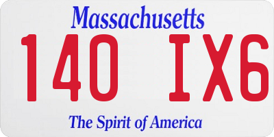 MA license plate 140IX6