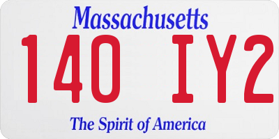 MA license plate 140IY2