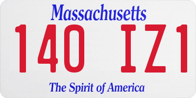 MA license plate 140IZ1