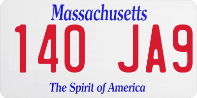 MA license plate 140JA9