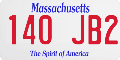 MA license plate 140JB2