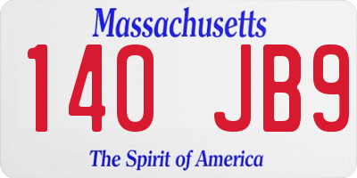 MA license plate 140JB9
