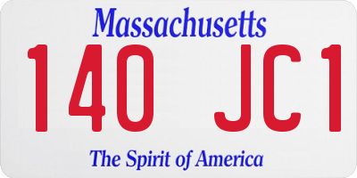 MA license plate 140JC1