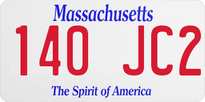 MA license plate 140JC2