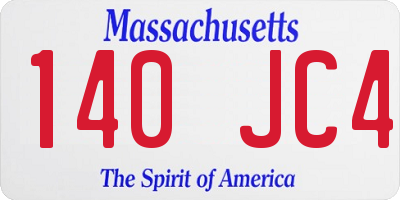 MA license plate 140JC4