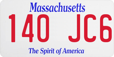 MA license plate 140JC6