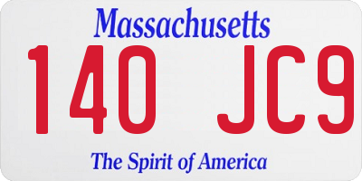 MA license plate 140JC9