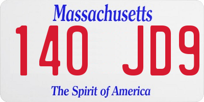 MA license plate 140JD9