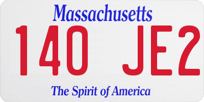 MA license plate 140JE2