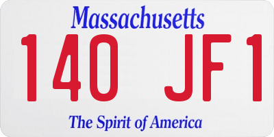 MA license plate 140JF1