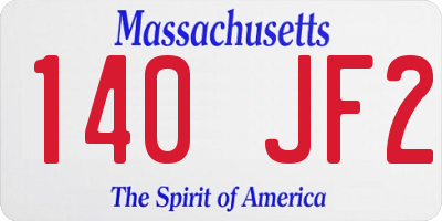 MA license plate 140JF2