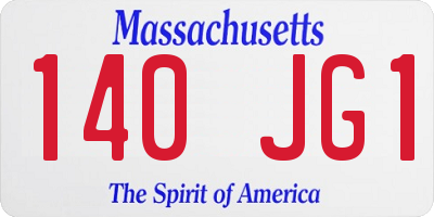 MA license plate 140JG1
