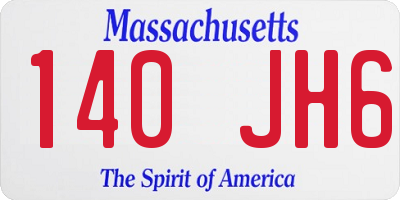 MA license plate 140JH6