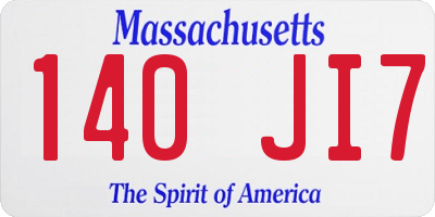 MA license plate 140JI7